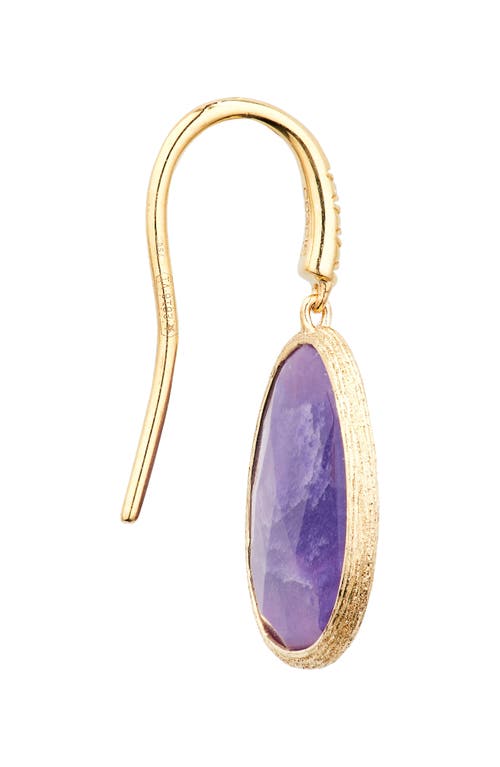 Marco Bicego Lunaria Charoite & Diamond Drop Earrings