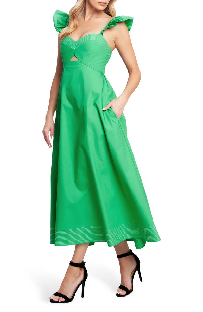 FLYING TOMATO Sweetheart Midi Dress, Alternate, color, 