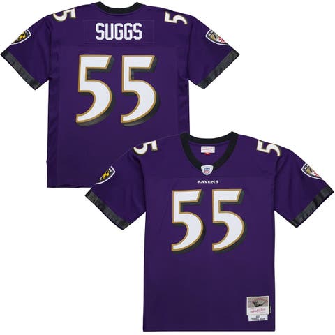 Men's Mitchell & Ness Terrell Suggs Purple Baltimore Ravens 2003 Legacy Replica Jersey