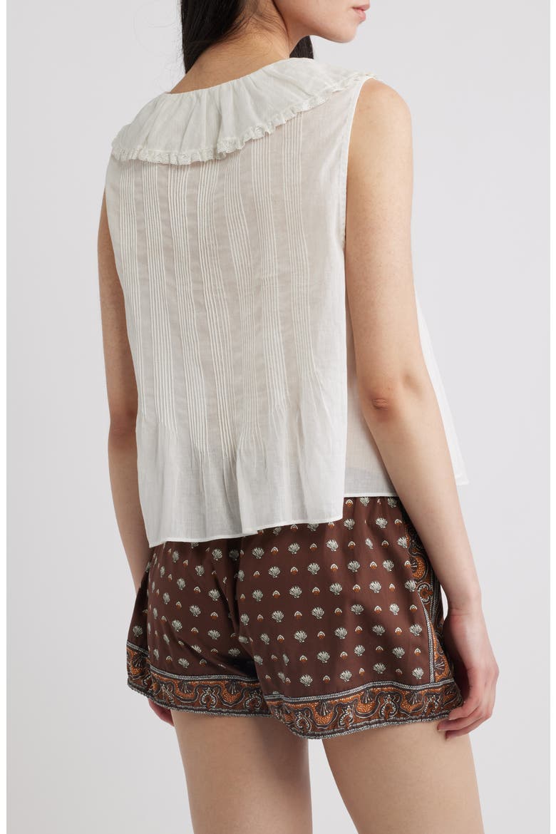 Hilda Pintucked Sleeveless Organic Cotton Top (Nordstrom Exclusive), Alternate, color, SALT