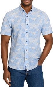 CONSTRUCT Leaf Seersucker Short Sleeve Shirt