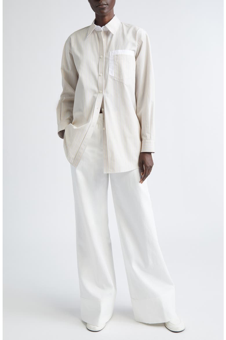 Charles Cotton & Linen Wide Leg Pants, Alternate, color, WHITE