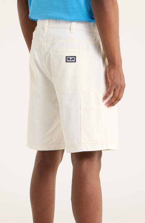 Obey Big Timer Carpenter Shorts In White