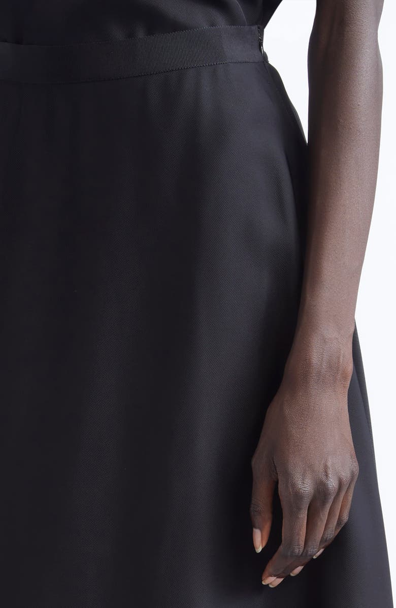 FFORME Ash Drape Fringe Trim Maxi Skirt, Alternate, color, Black