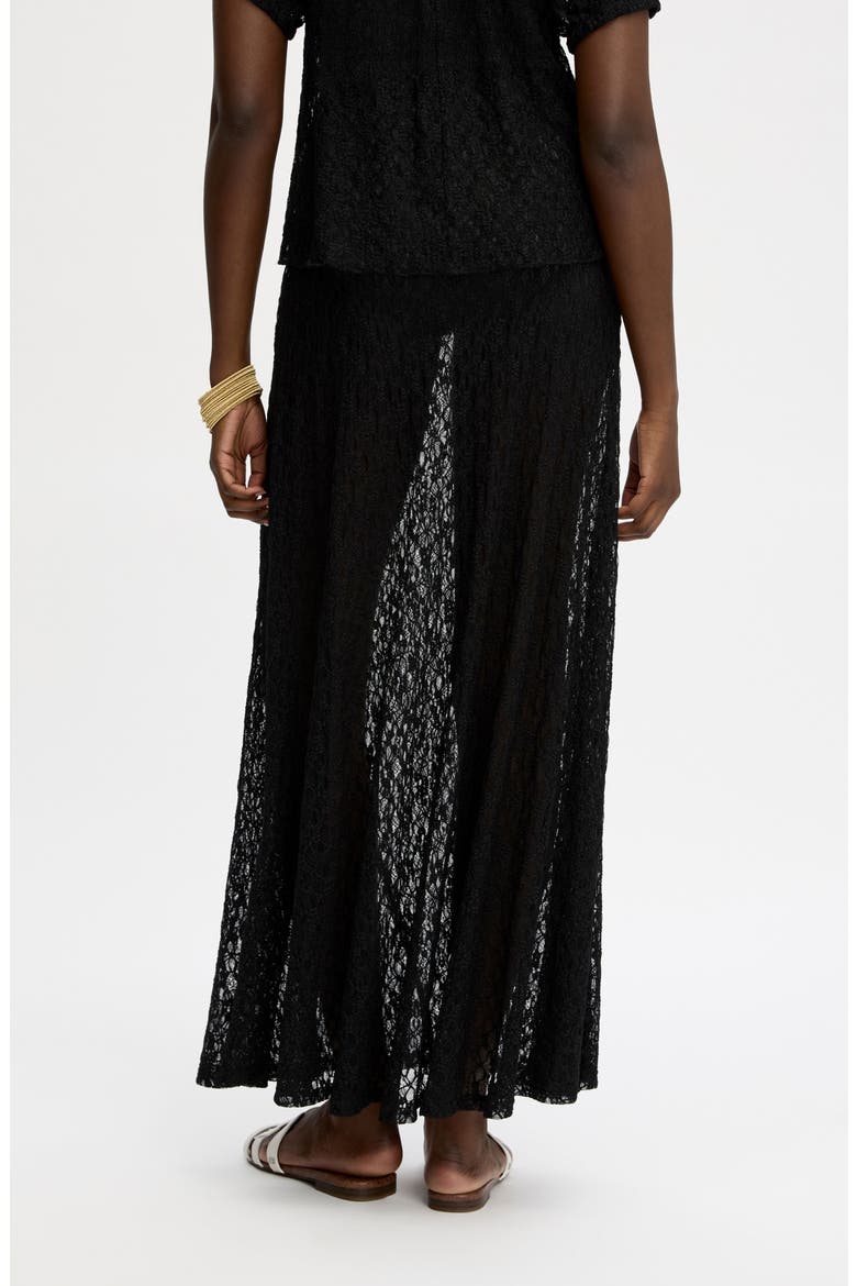 Lace Knit Maxi Skirt, Alternate, color, TRUE BLACK