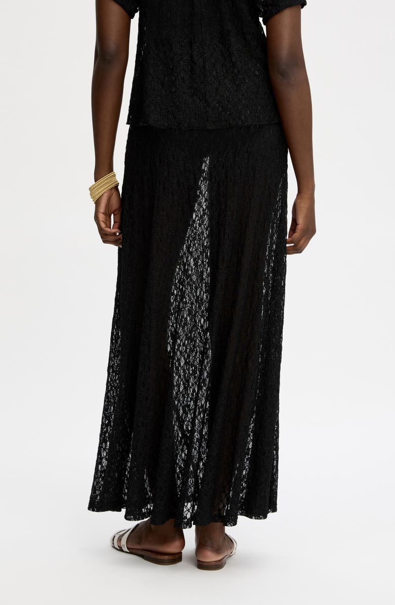 Sam Edelman Lace Knit Maxi Skirt, Alternate, color, True Black