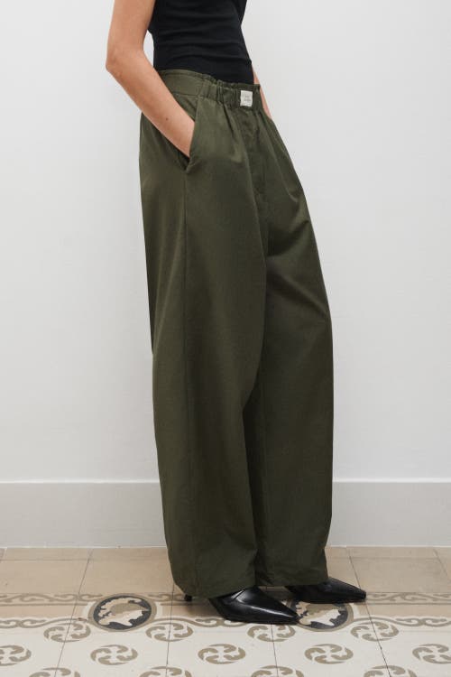 Silk Laundry Green Cotton Silk Paper Bag Lounge Pants In Pine