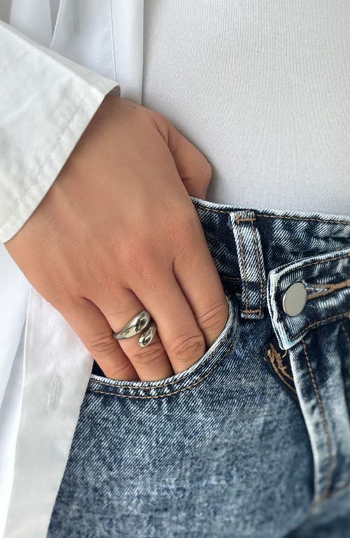 Adornia Tarnish Resistant Silver Plated Overlapping Chunky Bands Ring In Silver