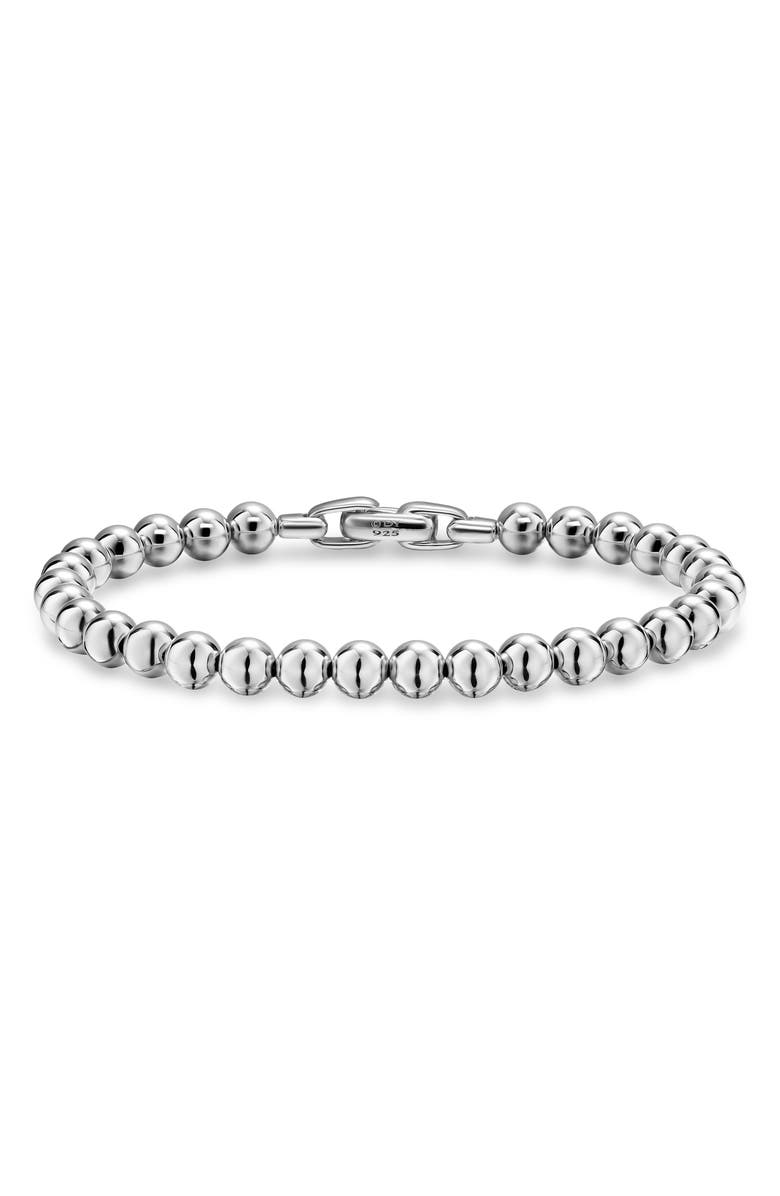 David Yurman Men's Spiritual Beads Metal Bead Bracelet, 4mm, Main, color, Silver 6Mm