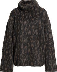 Vince Oversize Turtleneck Jacquard Jacket