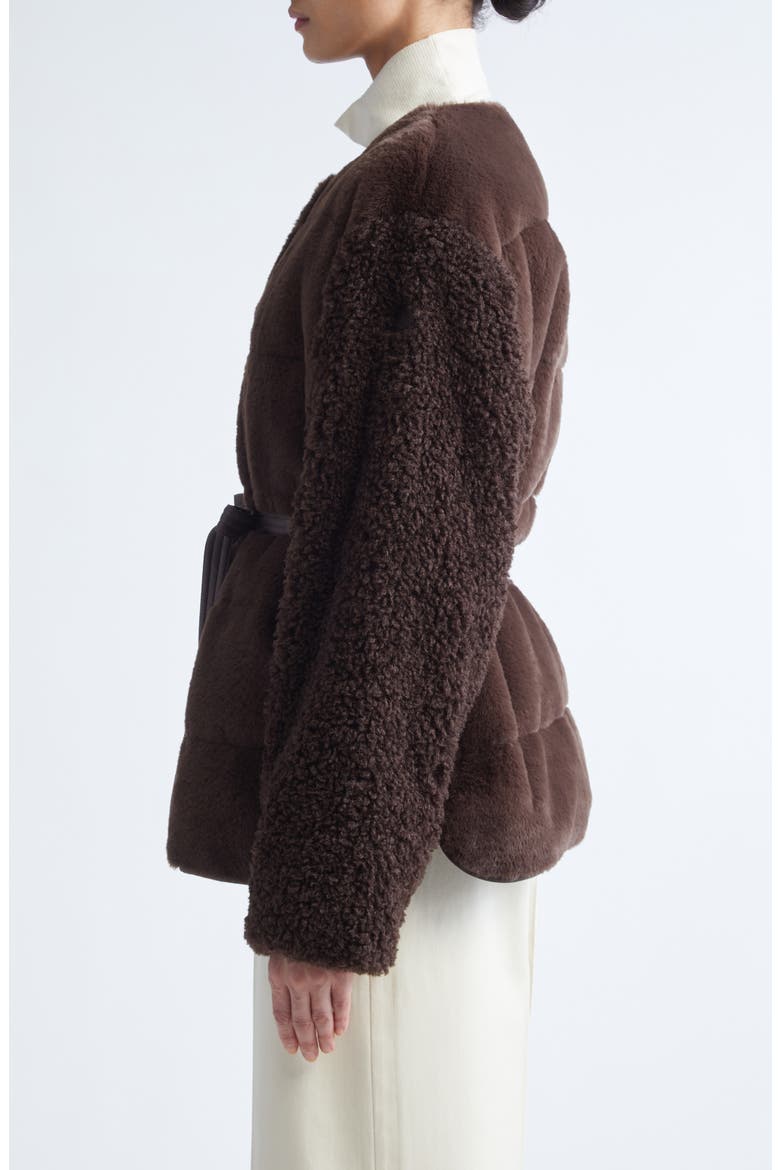 Jouillat Faux Fur Down Jacket, Alternate, color, RAISIN