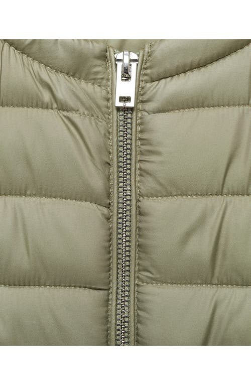 Mango Water Repellent Channel Quilted Vest In Pastel Green