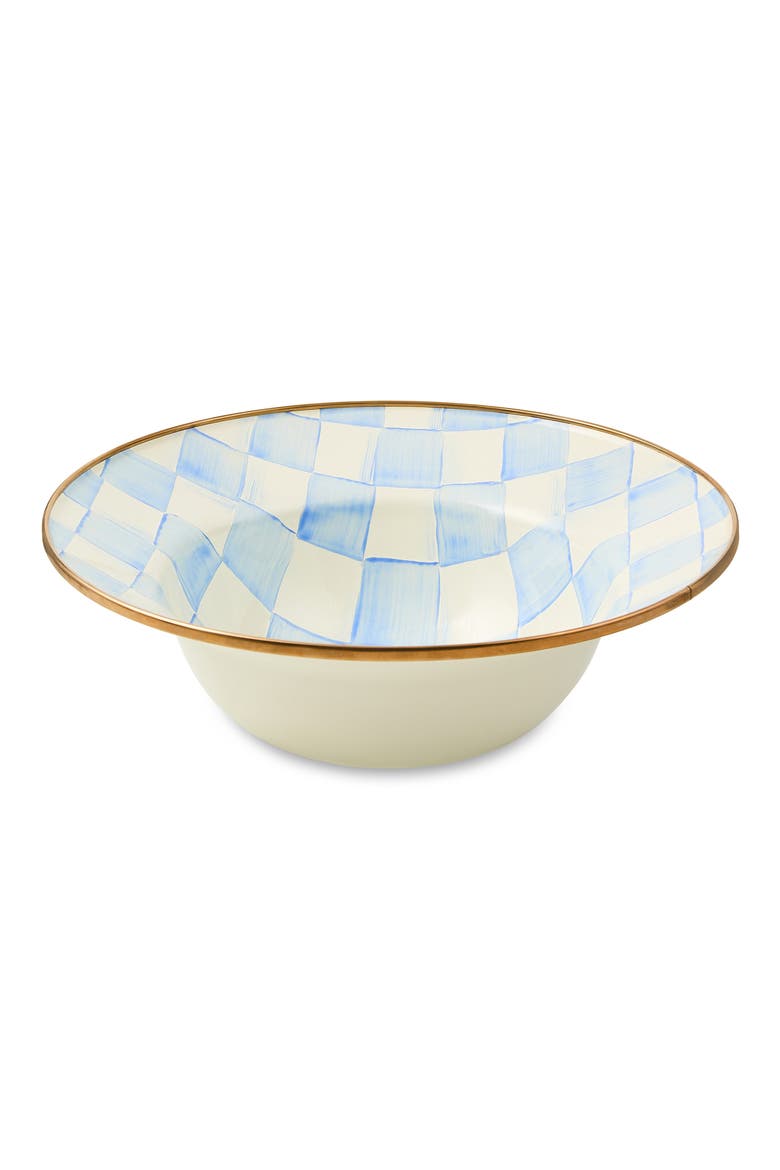 Sky Check Enamel Serving Bowl, Main, color, SKY CHECK