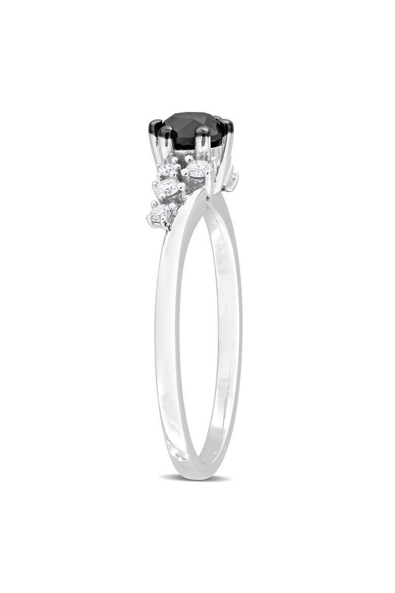 5/8ct t.w. Black & White Diamond Cluster Ring 14k, Alternate, color, 14k White Gold