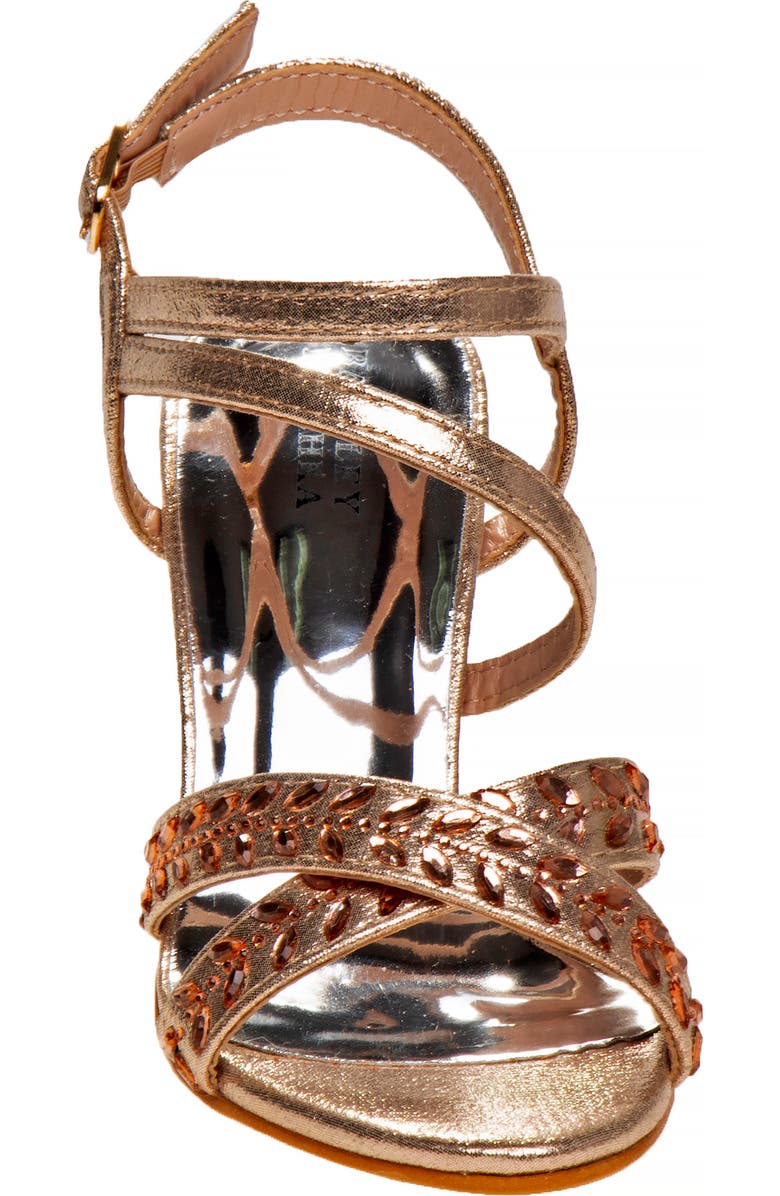 BADGLEY MISCHKA Big Girls Dress Heel Sandals, Alternate, color, Rose Gold