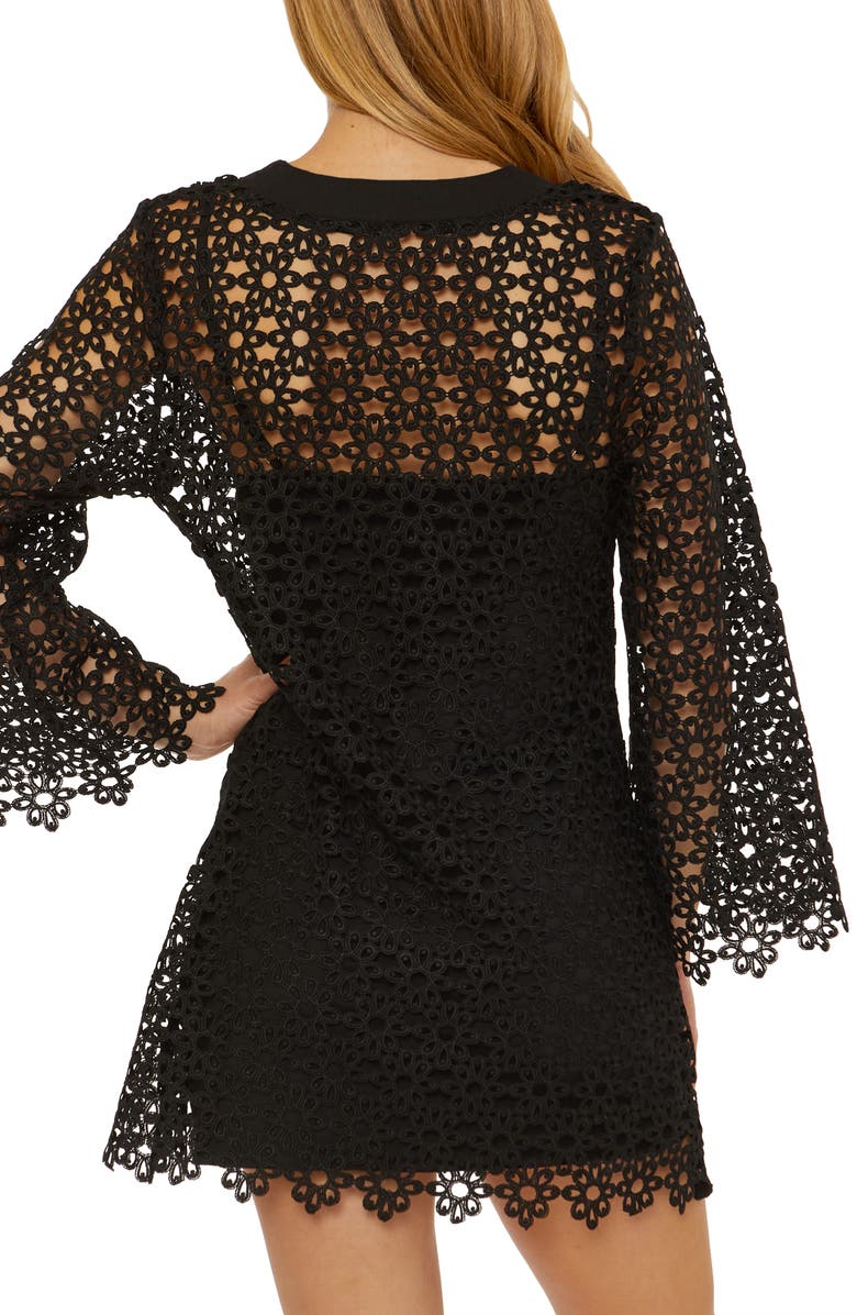 Trina Turk Chateau Long Sleeve Lace Cover-Up Dress, Alternate, color, 