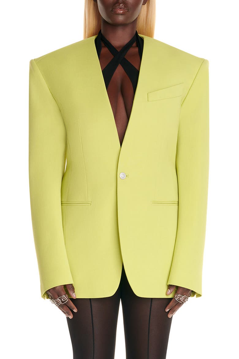 Oversize Wool Twill Jacket, Main, color, LIME GREEN