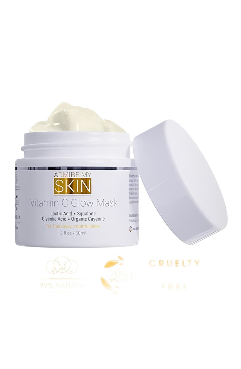 Admire My Skin Vitamin C Glow Mask for Brightening - Contains Glycolic and Lactic Acids, Alternate, color, Clear