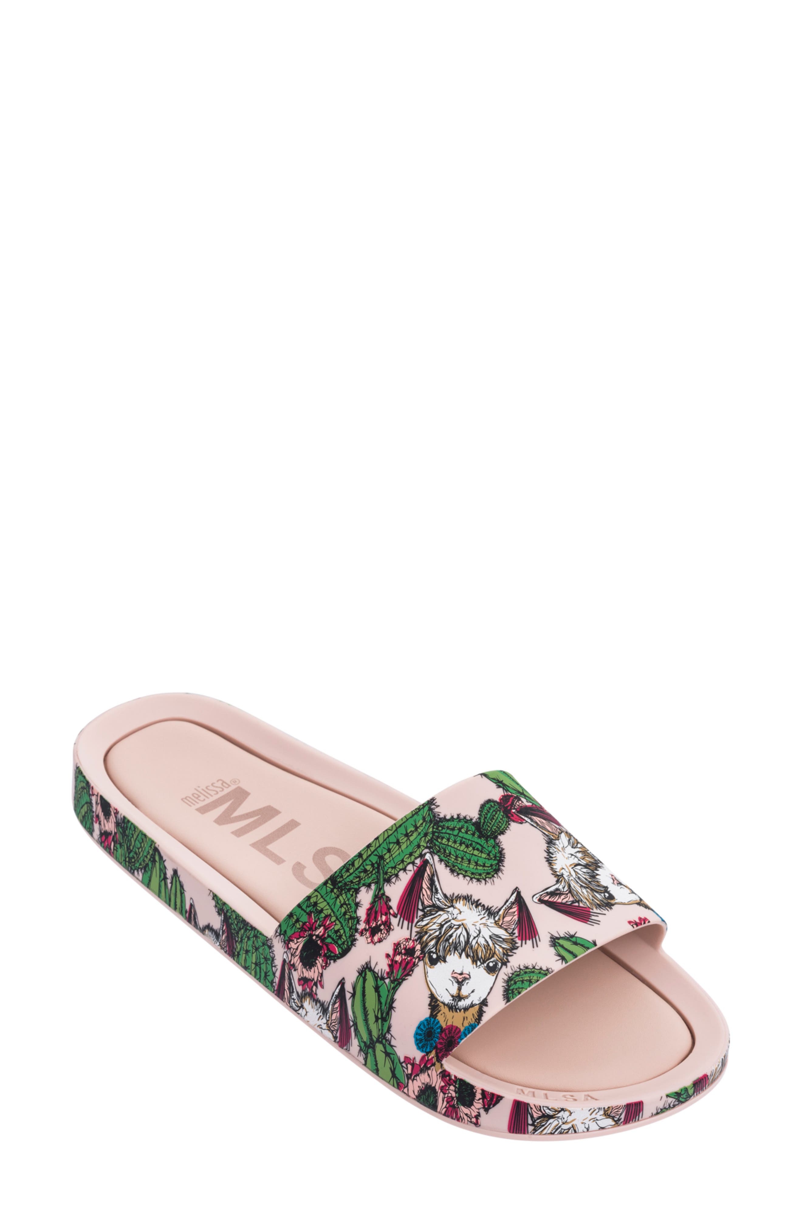Beach Slide Sandal, Main, color, PEONY GREEN