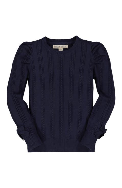 Baby Girls' Puff Sleeve Sweater with Bows, Infant