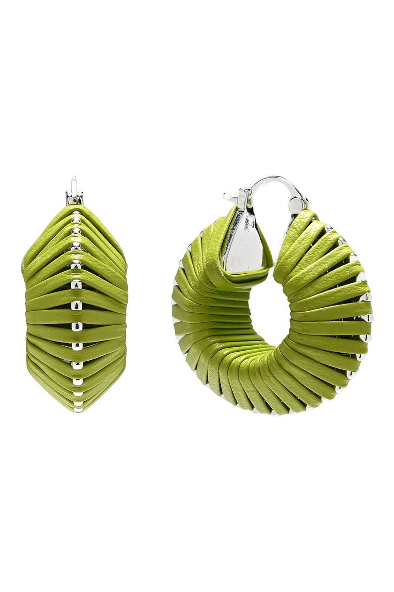 Alice Statement Hoop Earrings, Main, color, GREEN