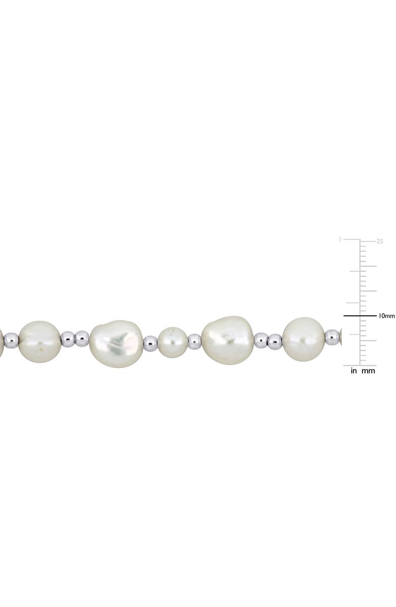 DELMAR Cultured Freshwater Pearl Necklace & Bracelet Set, Alternate, color, White