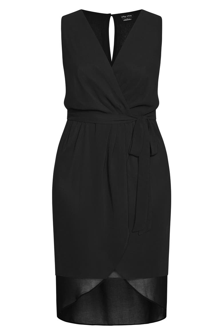 Zayla Faux Wrap Sheath Dress, Alternate, color, BLACK