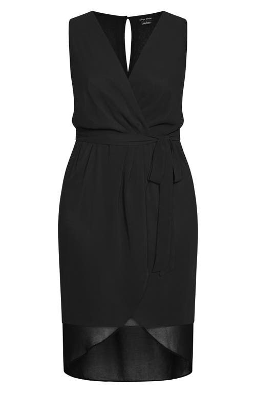 City Chic Zayla Faux Wrap Sheath Dress In Black