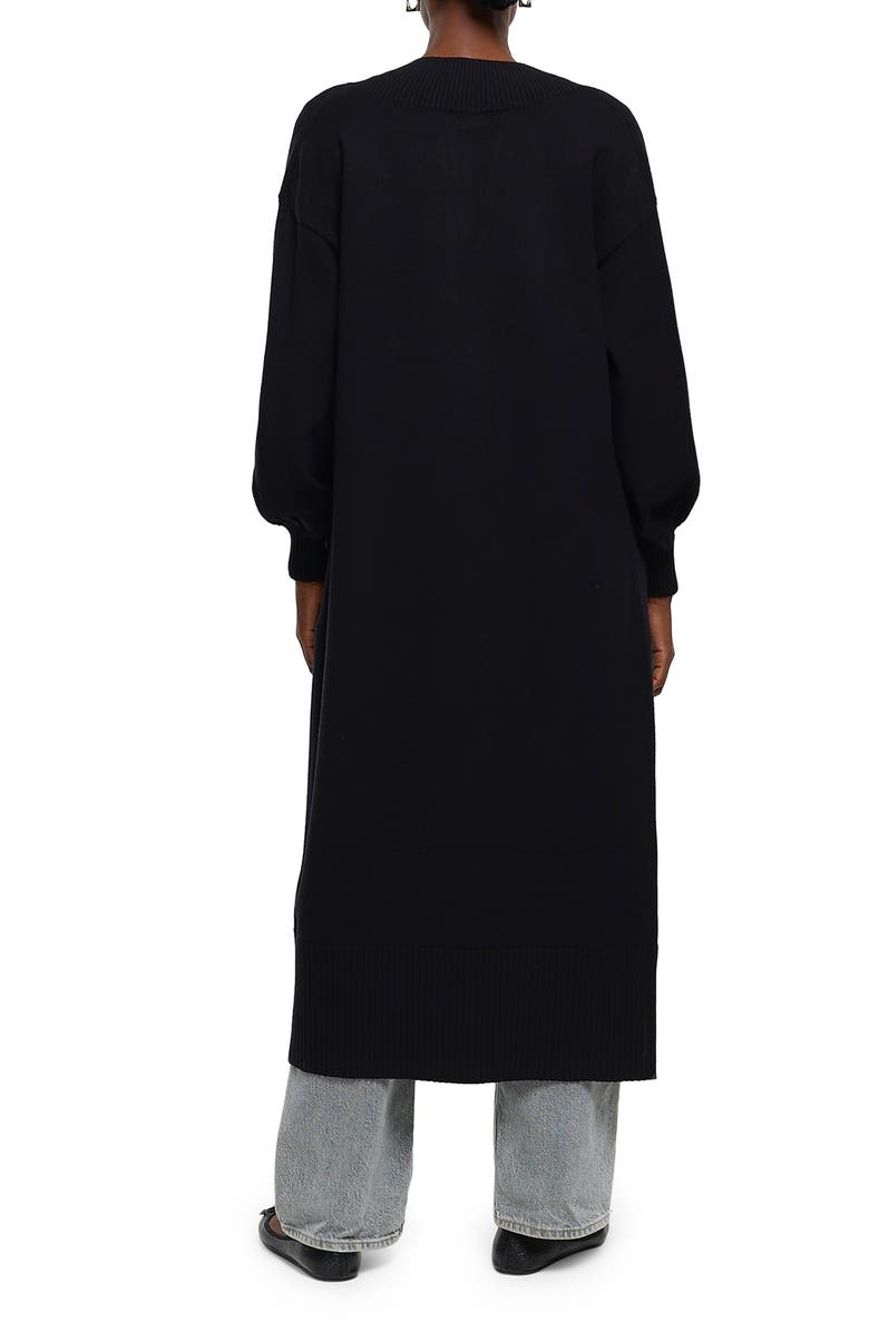 River Island Mixed Rib Open Front Maxi Cardigan, Alternate, color, 