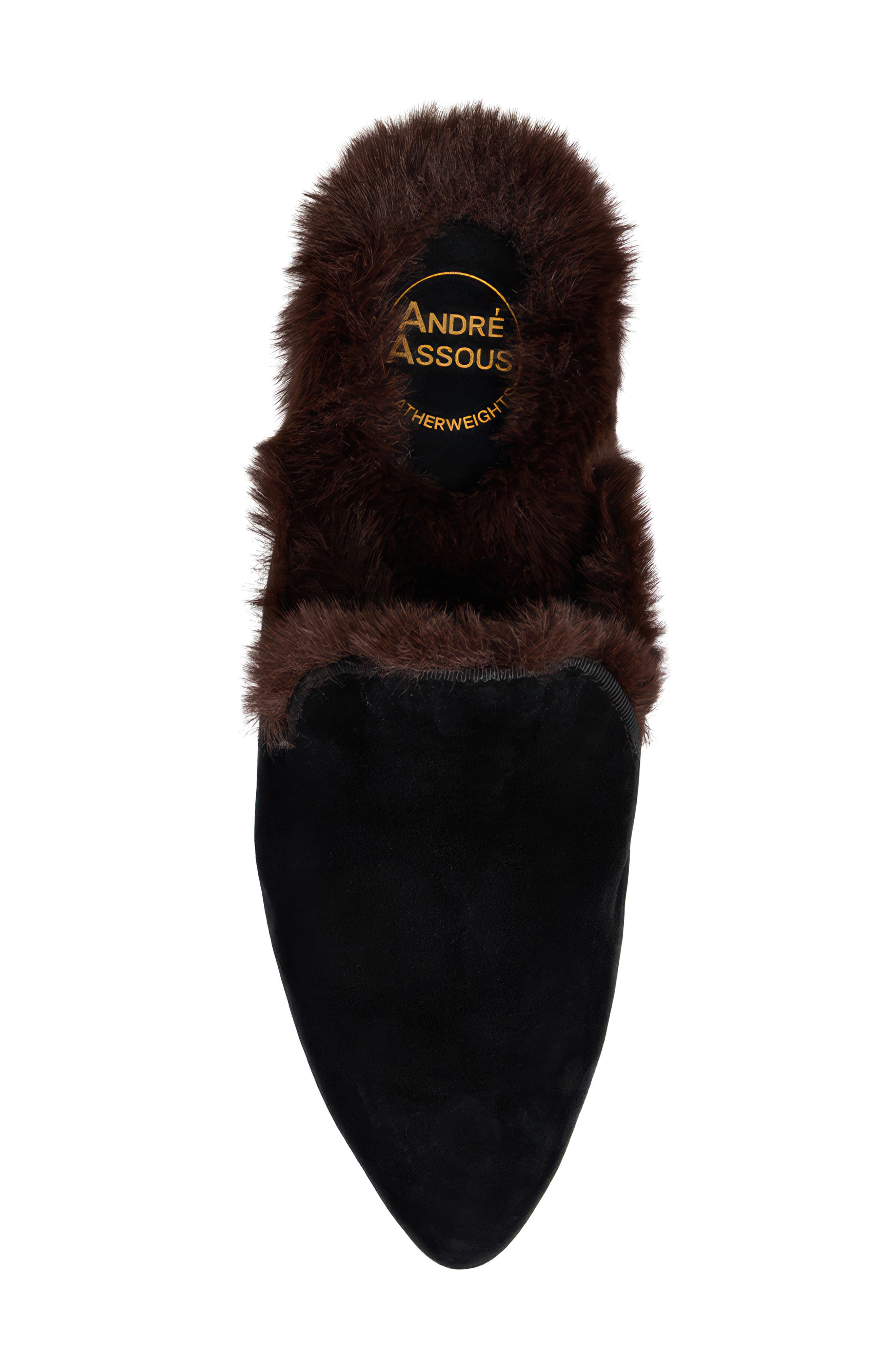 Daria Mule, Alternate, color, BLACK/ FAUX FUR