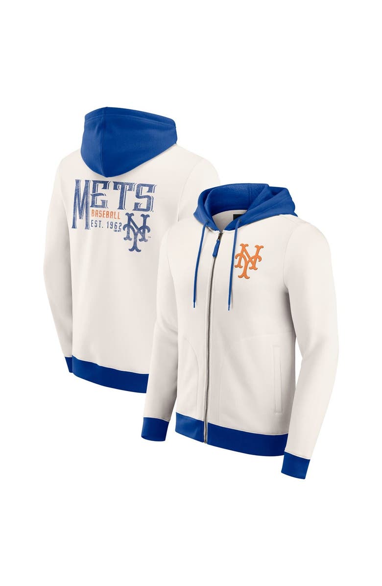 Darius Rucker Collection by Fanatics Men's Darius Rucker Collection by Fanatics  Cream New York Mets Polar Fleece Full-Zip Hoodie, Main, color, Cream