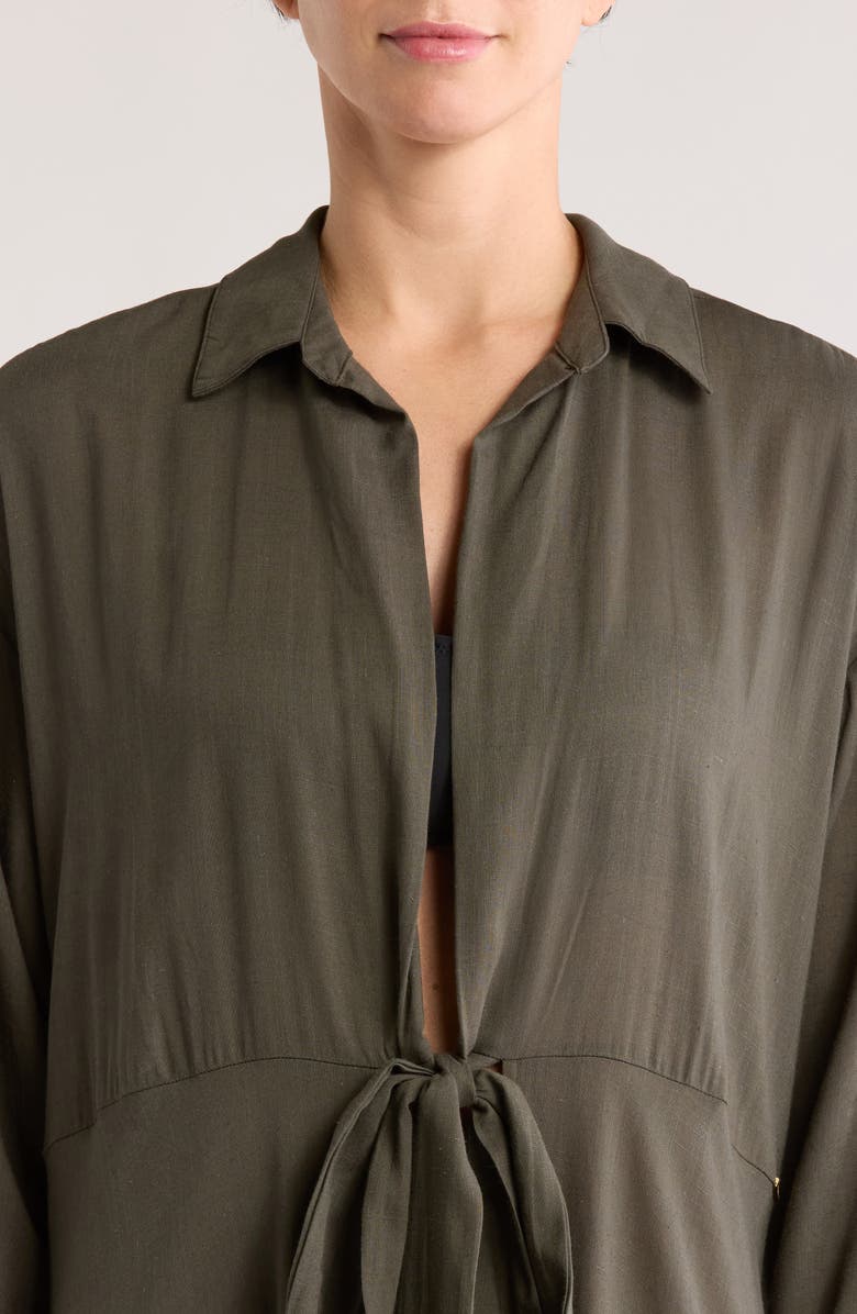 BOAMAR Rosalie Long Sleeve Cover-Up Maxi Dress, Alternate, color, Garden Green