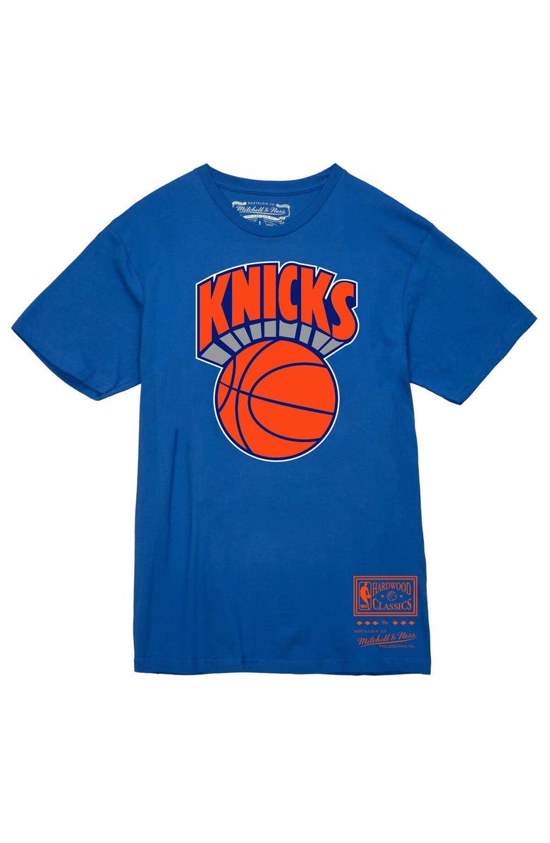 Mitchell & Ness Men's Mitchell & Ness Blue New York Knicks Hardwood Classics Vintage Logo T-Shirt, Main, color, Blue