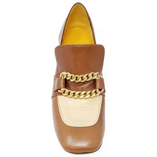 Madison Maison Mid Heel Loafer With Chain In Multi