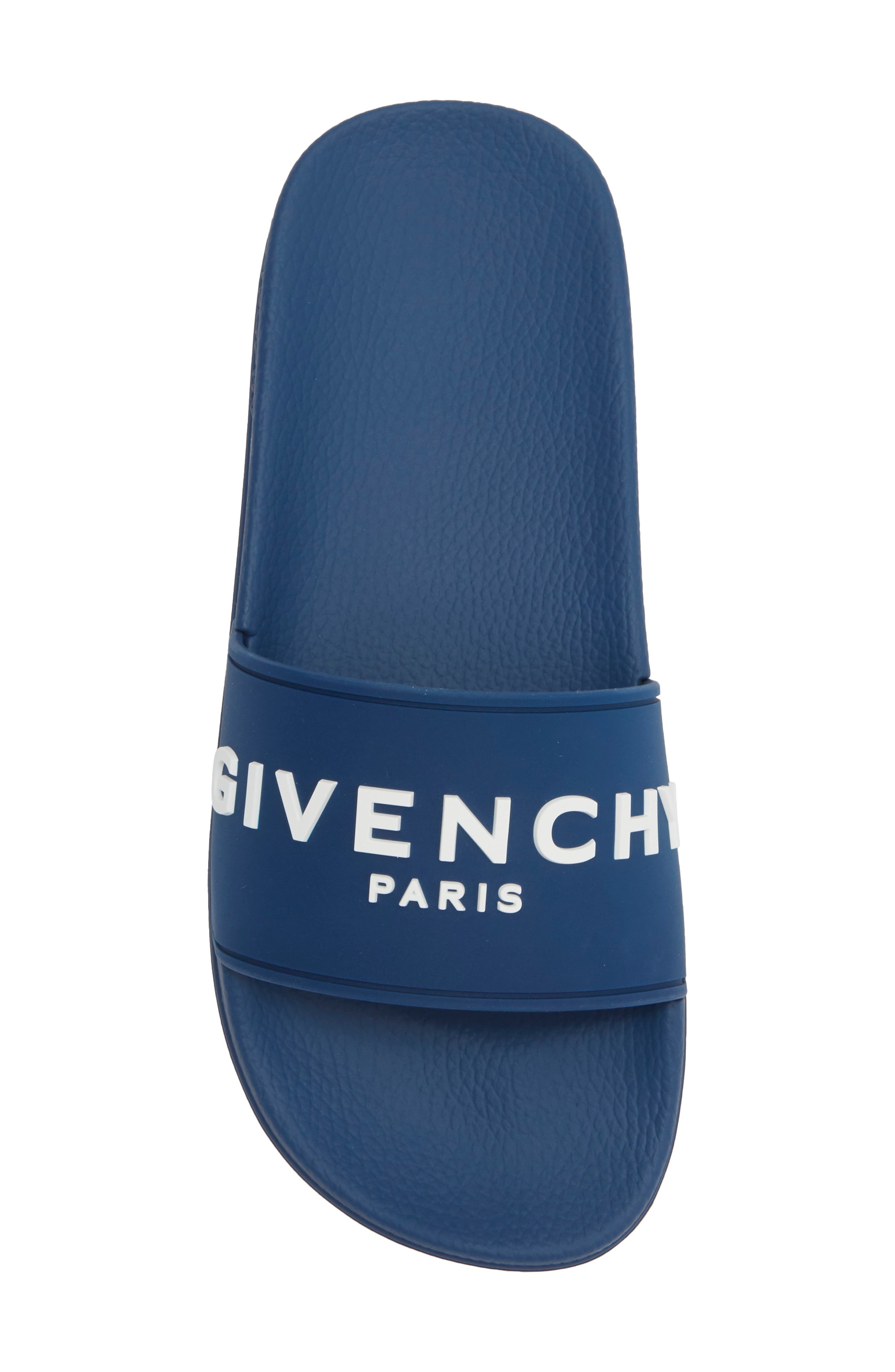 Givenchy Logo Slide Sandal, Alternate, color, Blue