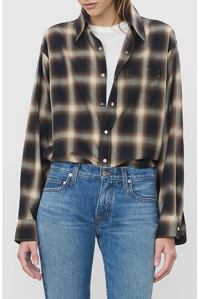 Ford Cotton Shirt, Main, color, MUSHROOM/ BLACK