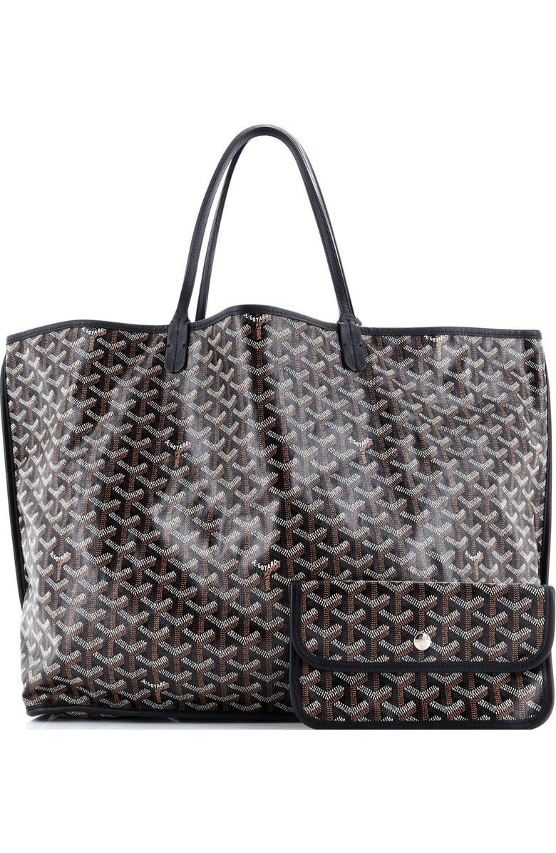 Pre-Owned Goyard Anjou Reversible Tote Coated Canvas GM, Alternate, color, Black