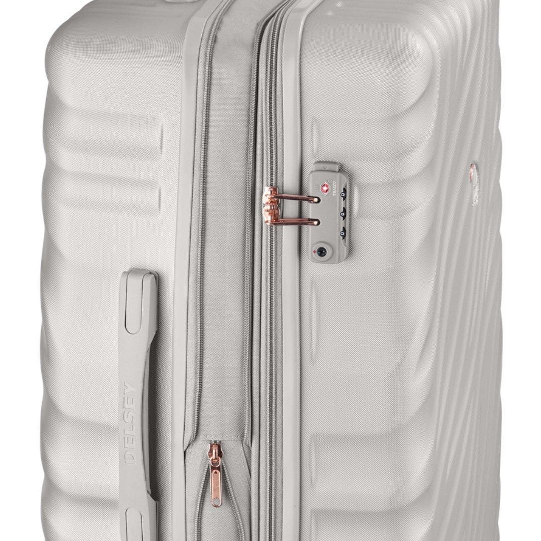 Delsey Paris Alexis Hardside 3-Piece (21"/25"/29") Expandable Spinner Luggage Set, Alternate, color, Platinum/Rose Gold