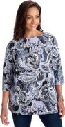 Jessica London Stretch Cotton Boatneck Tunic