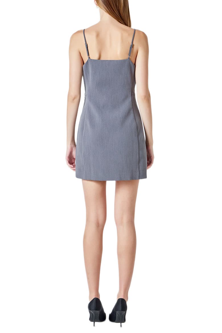 Lace Trim Sleeveless Minidress, Alternate, color, HEATHER GREY
