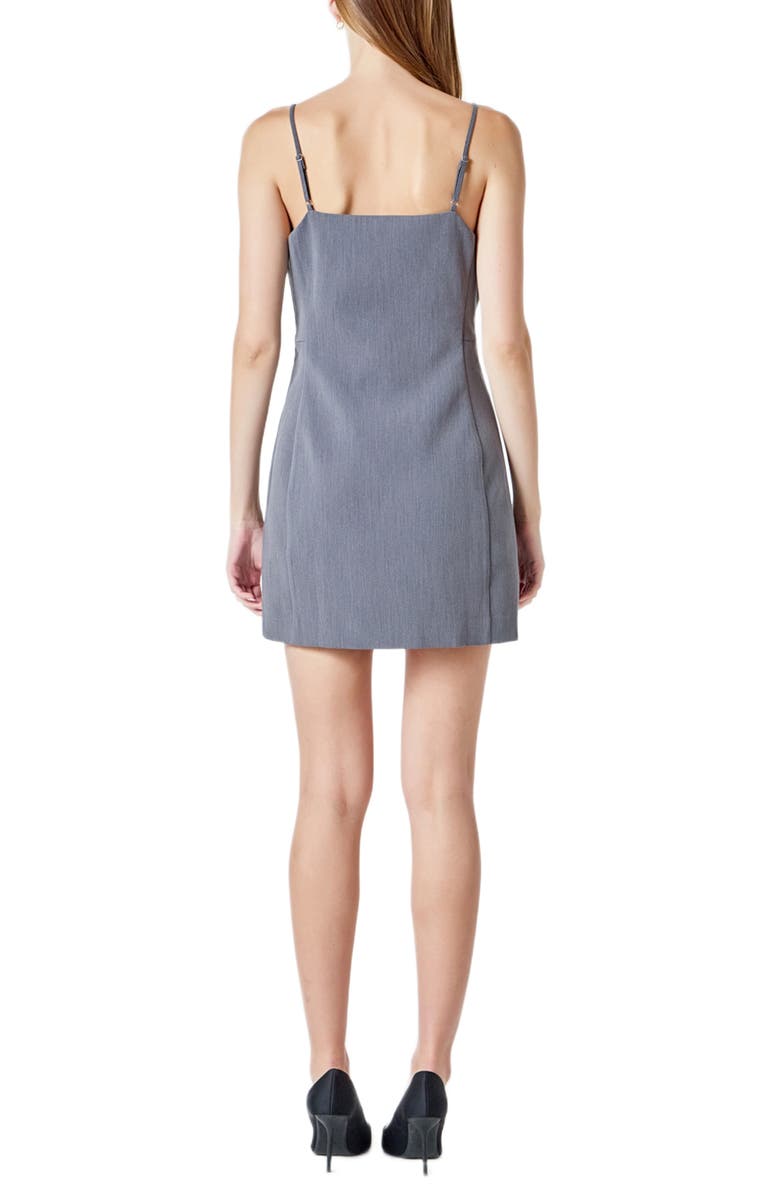 Endless Rose Lace Trim Sleeveless Minidress, Alternate, color, Heather Grey