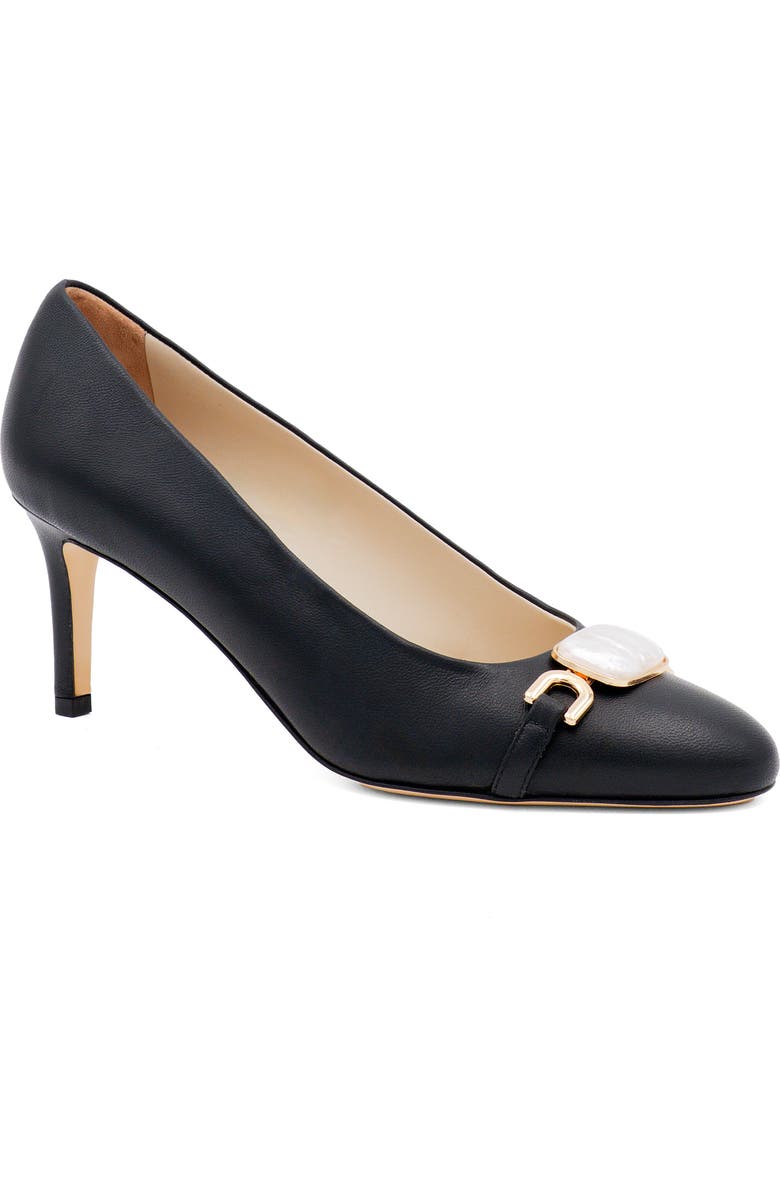 Amalfi by Rangoni Lancetta Almond Toe Pump, Main, color, Black Parmasoft