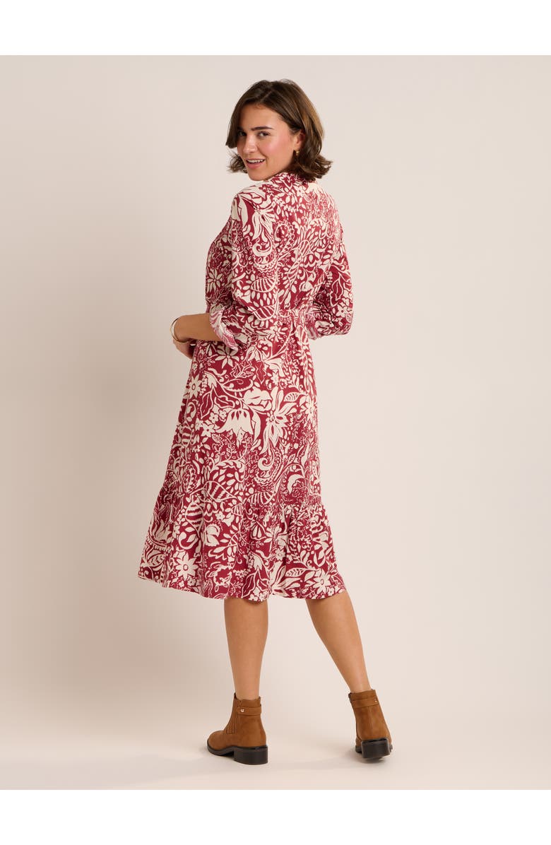 Brakeburn Alise Midi Shirt Dress, Alternate, color, Burgundy