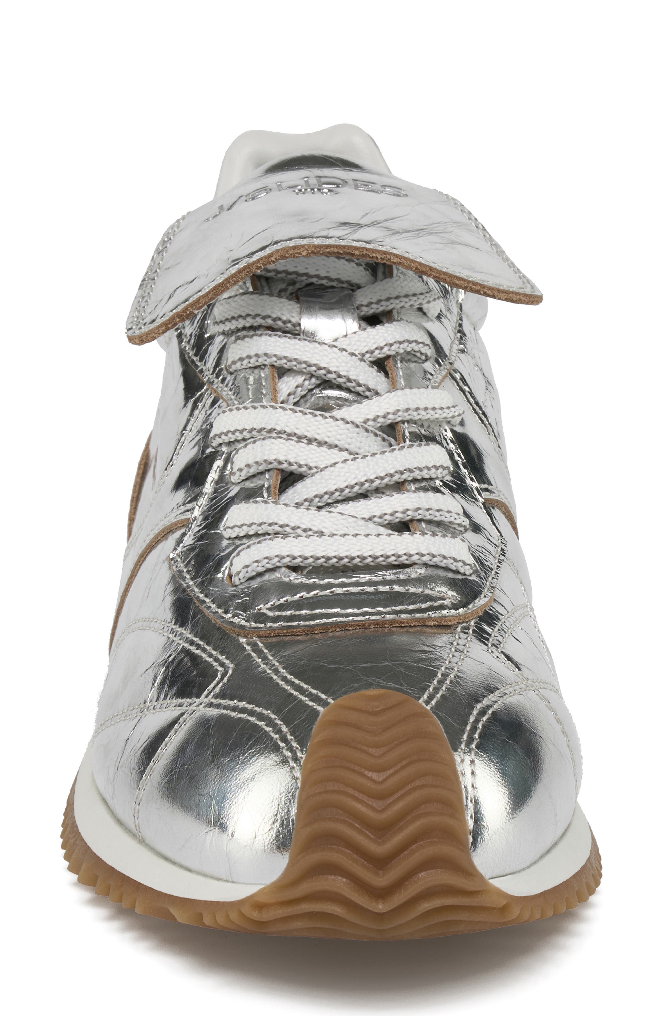 JSlides Lottie Genuine Shearling Sneaker, Alternate, color, Silver