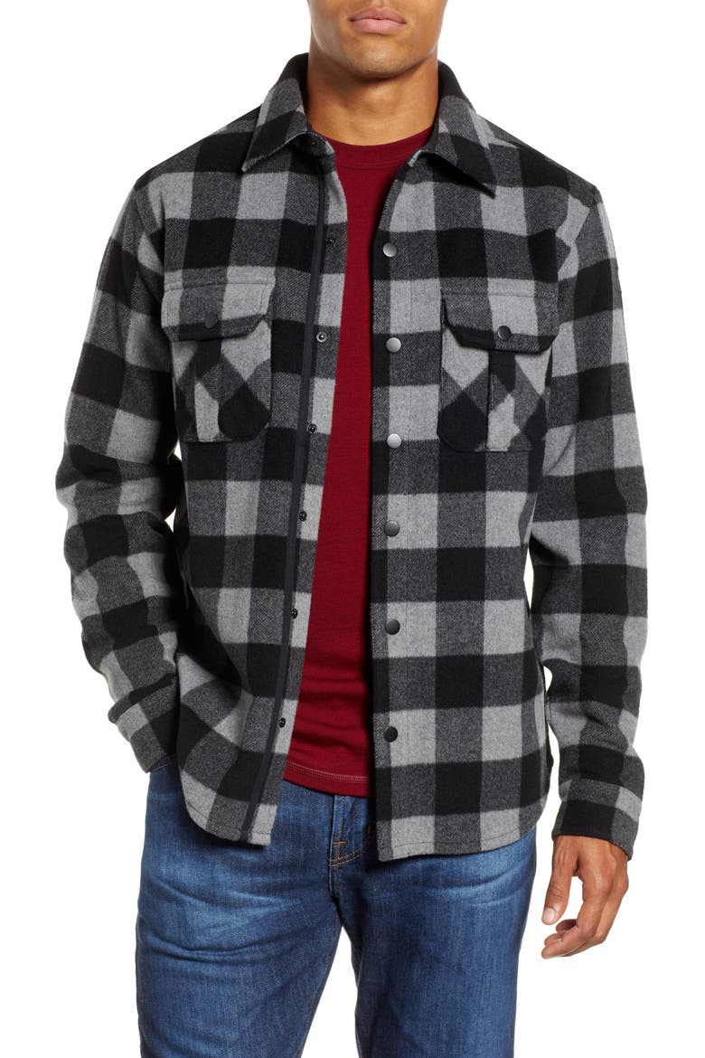 Anchor Line Flannel Shirt Jacket, Main, color, MEDIUM GREY