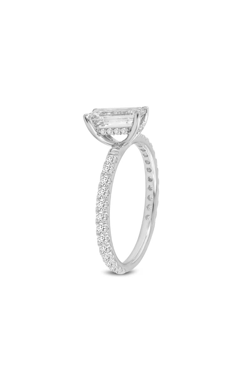 LuvMyJewelry Diadem 14K White Gold Emerald Cut Lab Grown Diamond Hidden Halo Engagement Ring - 2 ctw, Alternate, color, 14K White Gold