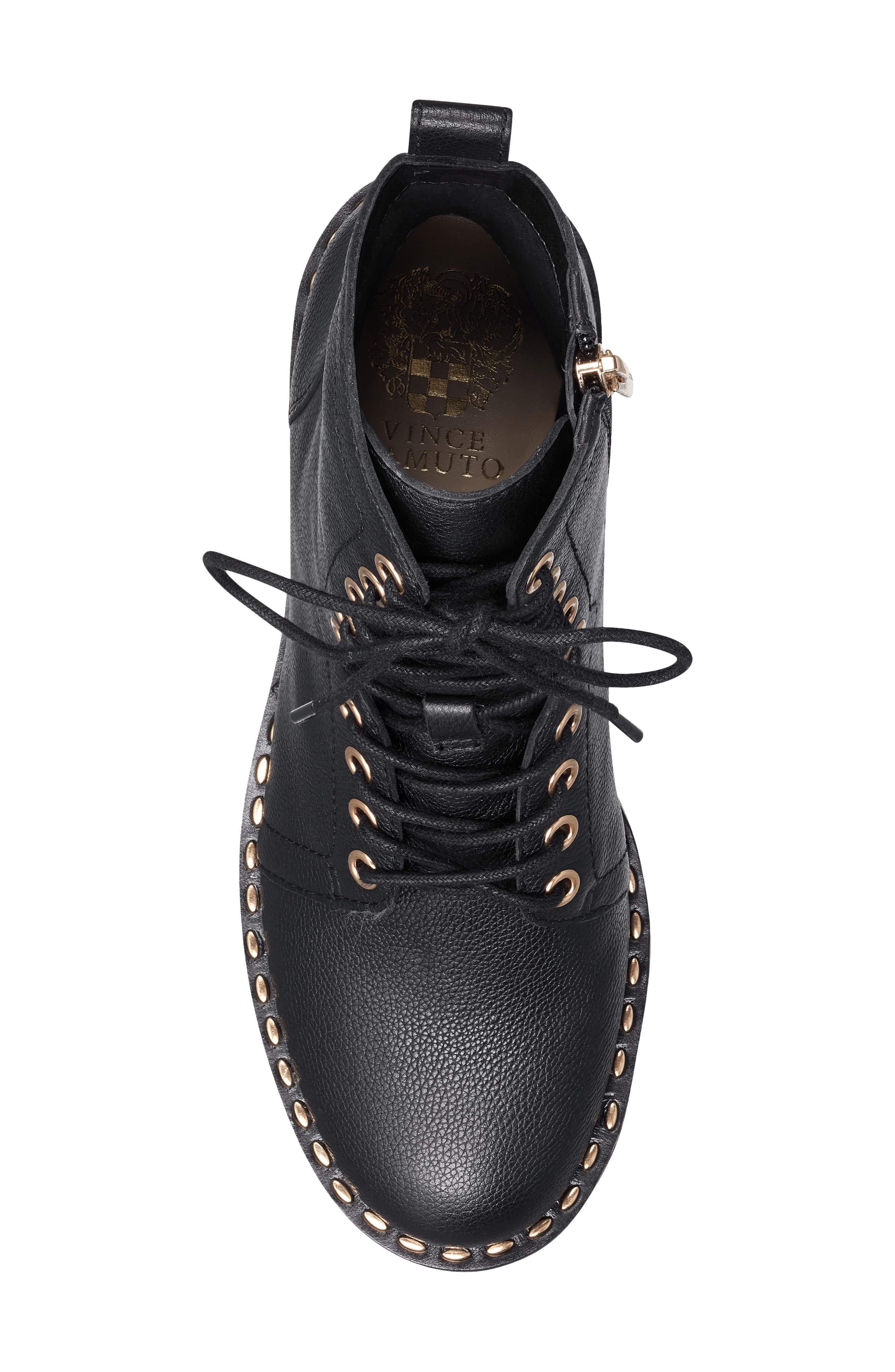 Mecale Lace-Up Bootie, Alternate, color, BLACK LEATHER