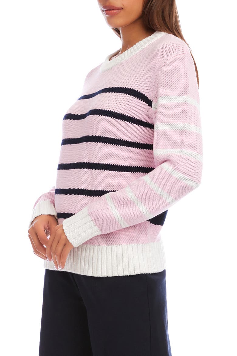 Stripe Crewneck Sweater, Alternate, color, PINK MULTI