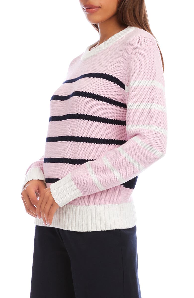Karen Kane Stripe Crewneck Sweater, Alternate, color, Pink Multi