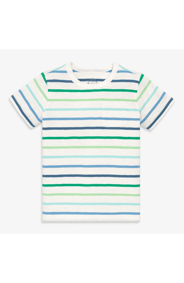 Primary Kids Pocket Tee In Multi Stripe, Main, color, Cool Multi Stripe